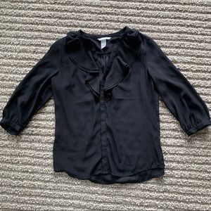 H&M Black Ruffle Blouse